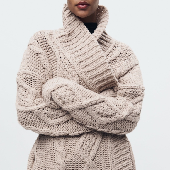Zara Cable knit coat - Picture 8 of 11
